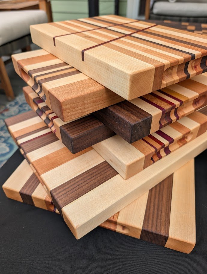 Edge grain cutting boards collection